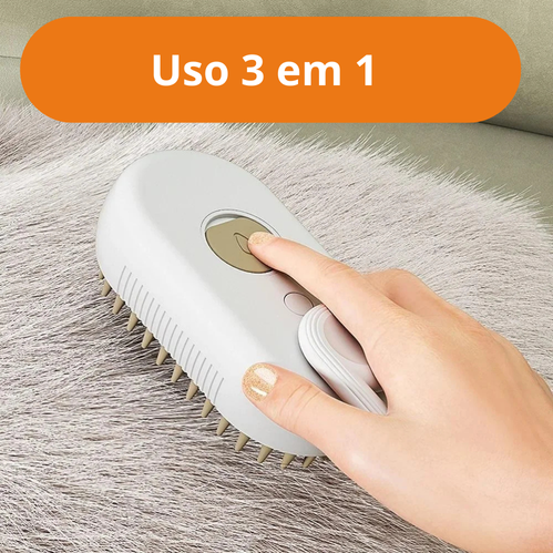 🐾 Escova 3 em 1 para Pets – Remove Pelos, Massageia e Relaxa